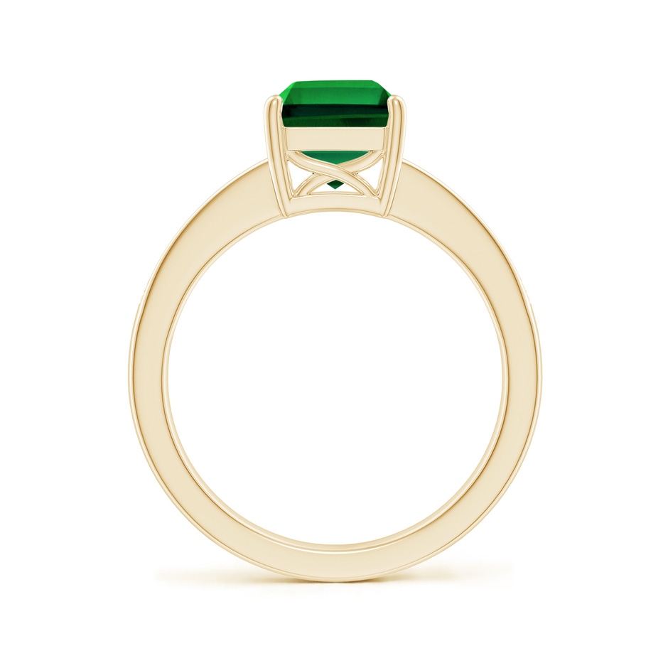 9x7mm Labgrown Lab-Grown Octagonal Emerald Cocktail Ring with Lab Diamonds in Yellow Gold Side 199