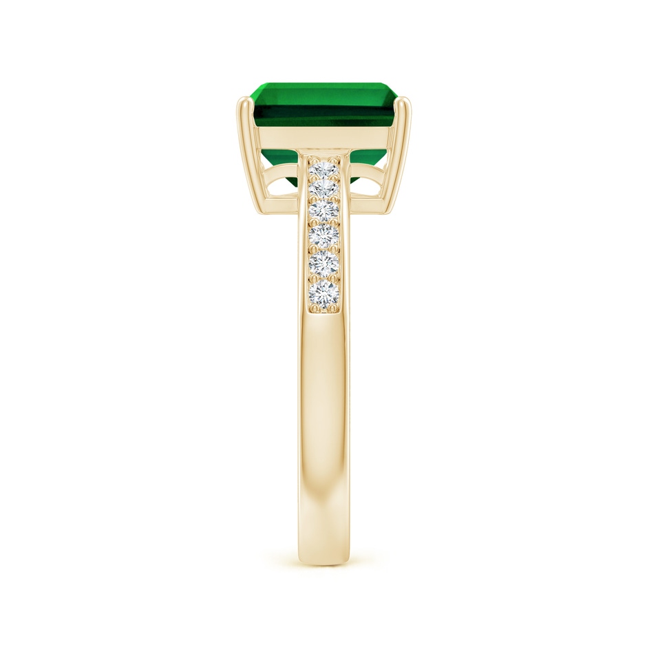 9x7mm Labgrown Lab-Grown Octagonal Emerald Cocktail Ring with Lab Diamonds in Yellow Gold Side 299