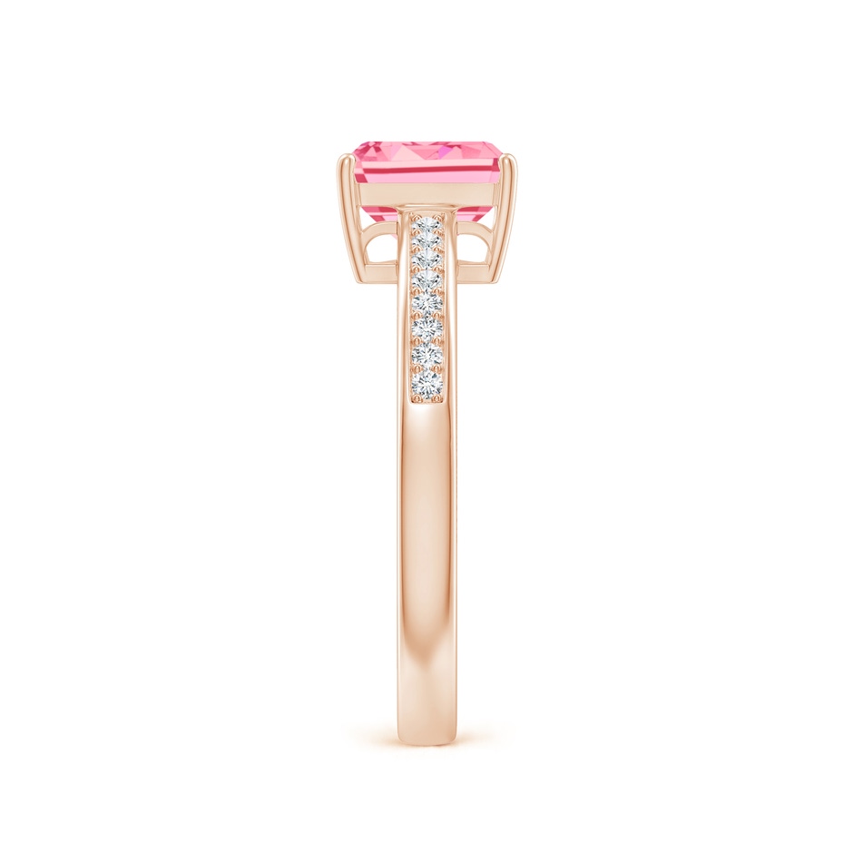 7x5mm Labgrown Octagonal Lab-Grown Fancy Intense Pink Diamond Cocktail Ring in Rose Gold side 299
