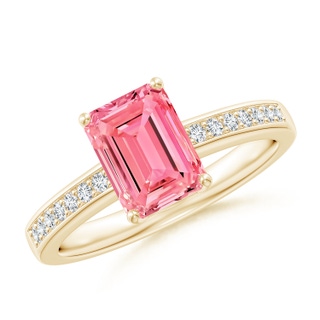 Emerald Cut Fancy Intense, VS Lab Grown Pink Diamond