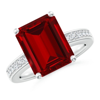 Emerald Cut Lab-Grown Lab Grown Ruby