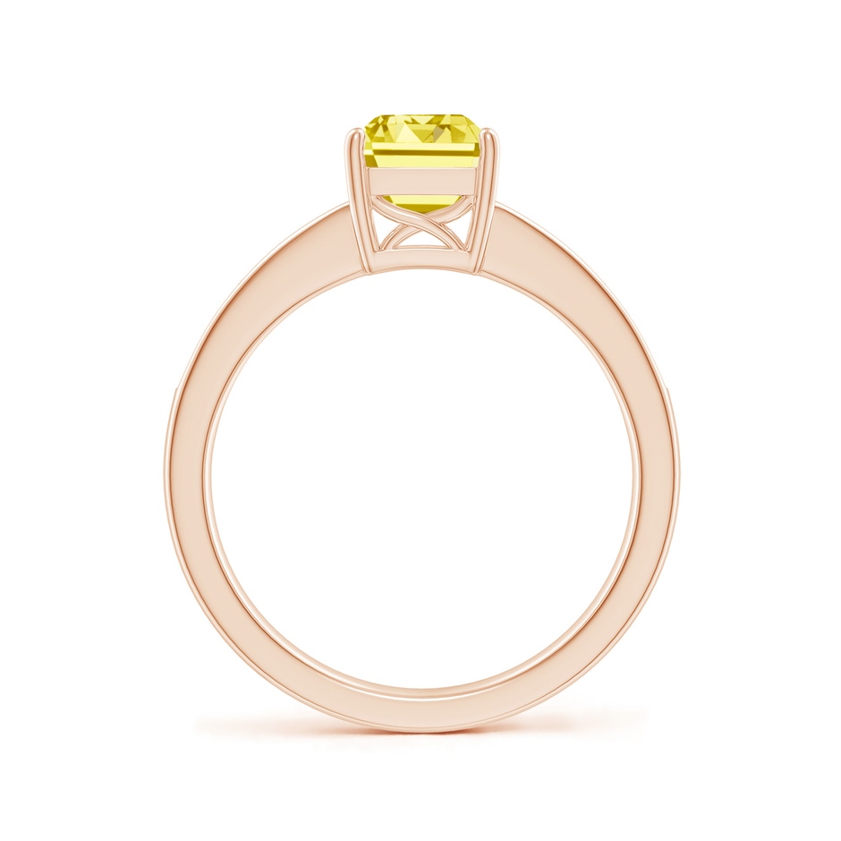 8x6mm Labgrown Octagonal Lab-Grown Fancy Intense Yellow Diamond Cocktail Ring in 18K Rose Gold side 199
