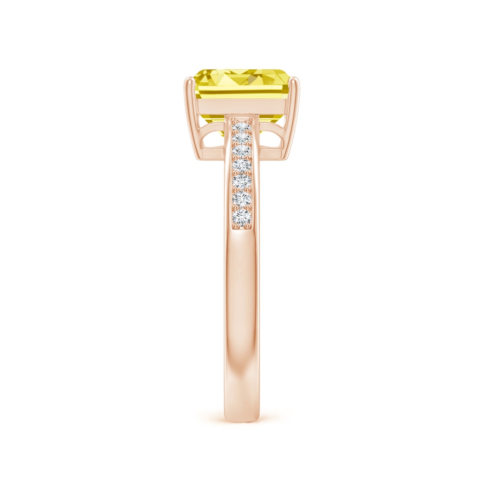 8x6mm Labgrown Octagonal Lab-Grown Fancy Intense Yellow Diamond Cocktail Ring in 18K Rose Gold side 299