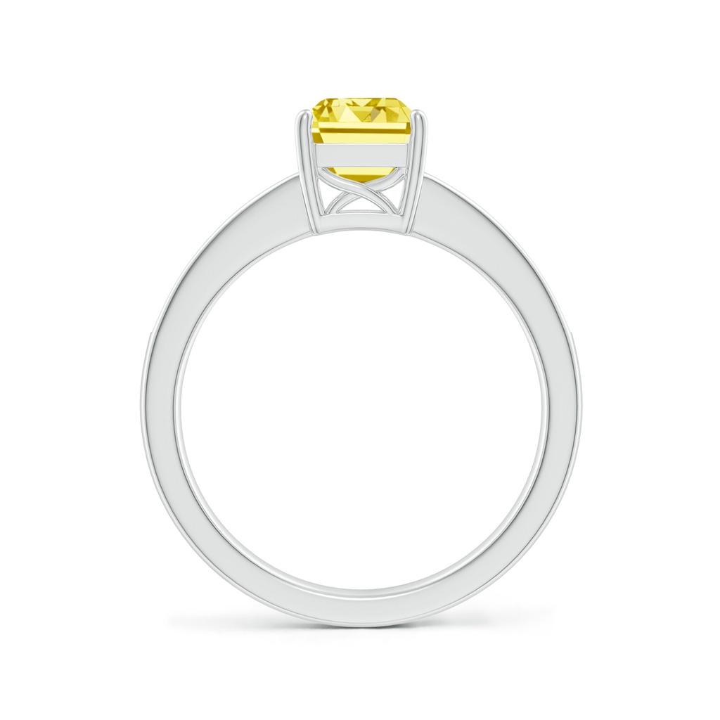 8x6mm Labgrown Octagonal Lab-Grown Fancy Intense Yellow Diamond Cocktail Ring in White Gold - side 199