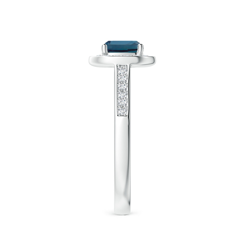 6mm Labgrown Classic Cushion Lab-Grown Alexandrite Ring with Diamond Halo in 18K White Gold side 299