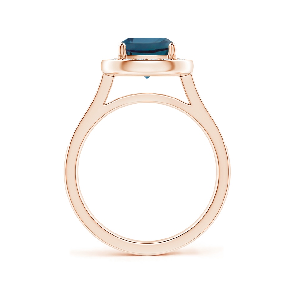 7mm Labgrown Classic Cushion Lab-Grown Alexandrite Ring with Diamond Halo in 18K Rose Gold side 199