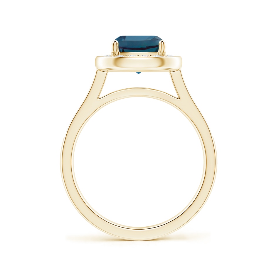 7mm Labgrown Classic Cushion Lab-Grown Alexandrite Ring with Diamond Halo in Yellow Gold side 199