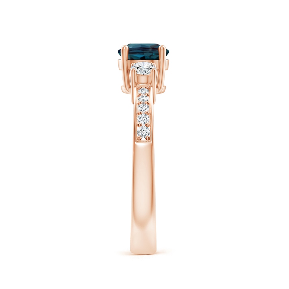 6mm Labgrown Classic Three Stone Lab-Grown Alexandrite and Diamond Ring in 18K Rose Gold side 299