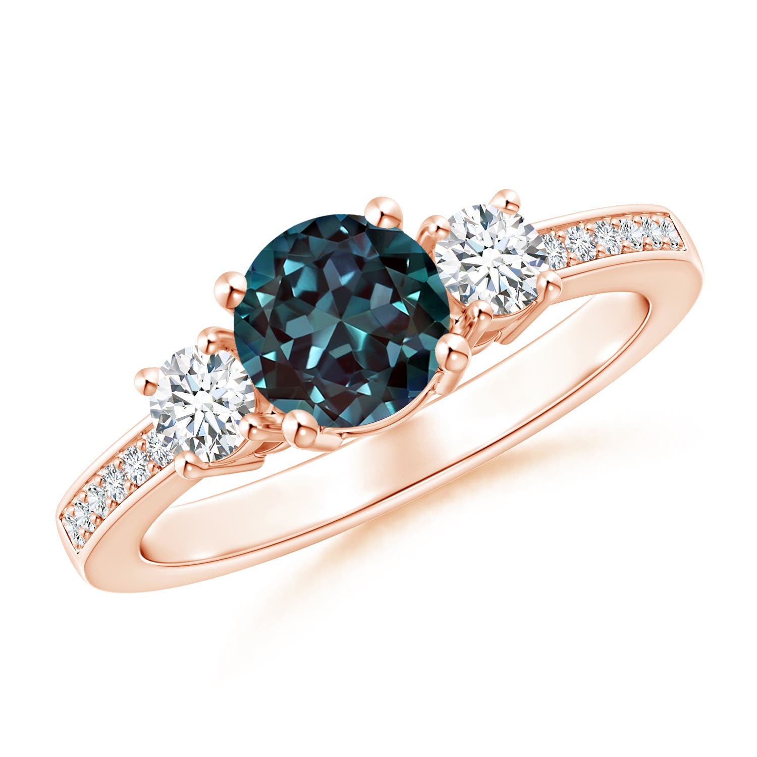 Image Representation of the Rose Gold Lab Grown Alexandrite Rings