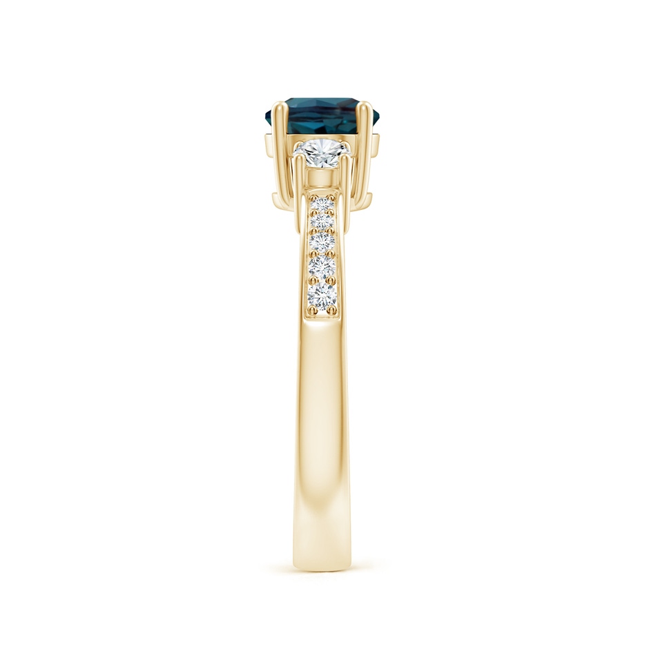 6mm Labgrown Classic Three Stone Lab-Grown Alexandrite and Diamond Ring in Yellow Gold side 299