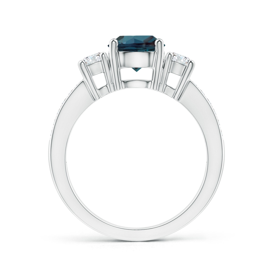 7mm Labgrown Classic Three Stone Lab-Grown Alexandrite and Diamond Ring in White Gold side 199