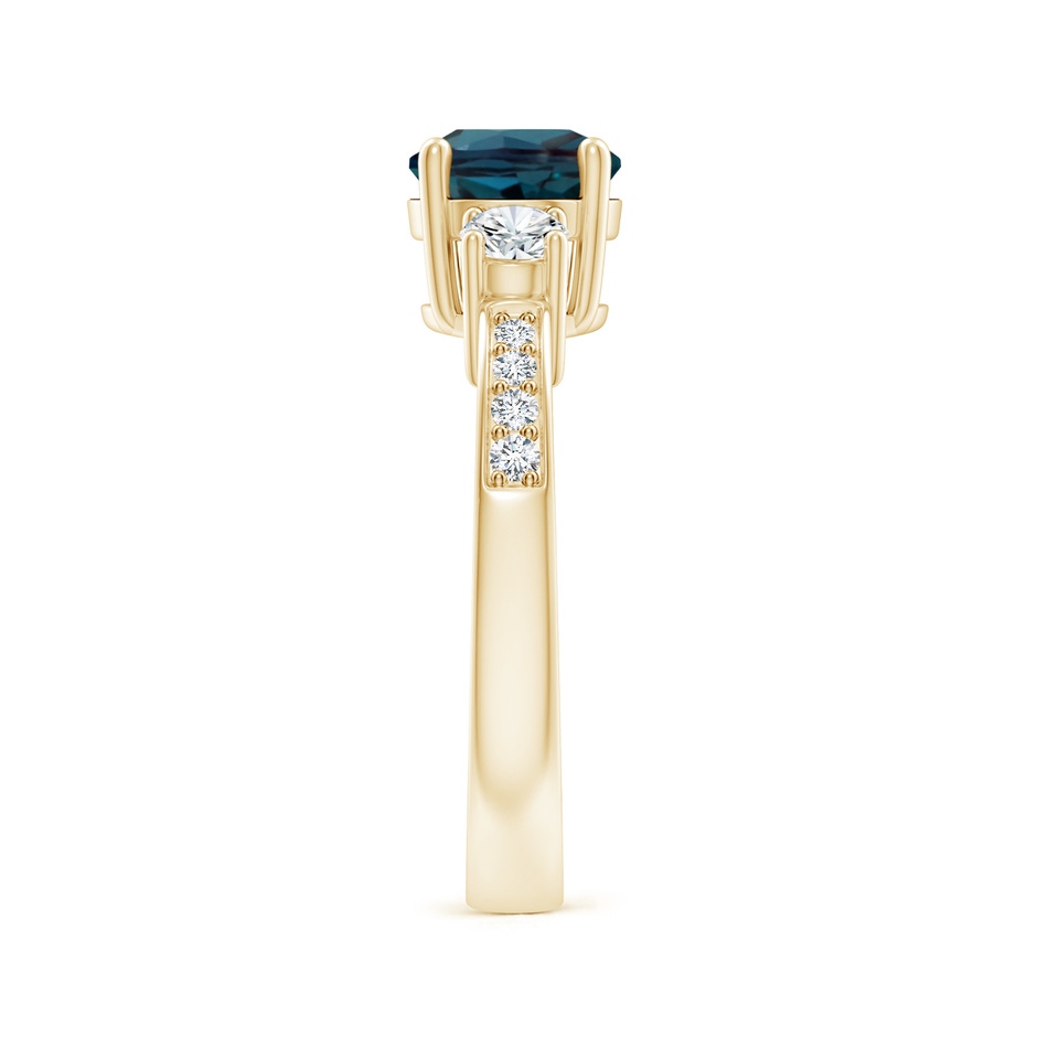 7mm Labgrown Classic Three Stone Lab-Grown Alexandrite and Diamond Ring in Yellow Gold side 299