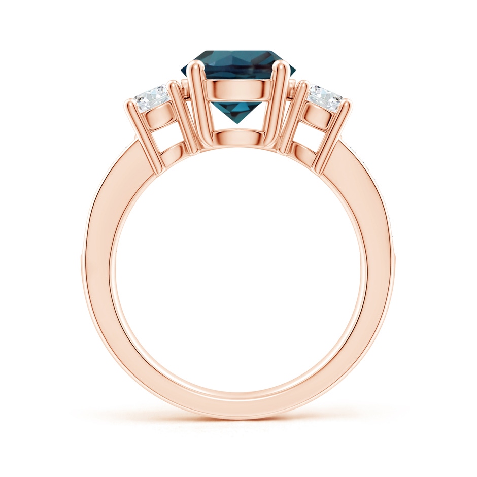 8mm Labgrown Classic Three Stone Lab-Grown Alexandrite and Diamond Ring in Rose Gold side 199