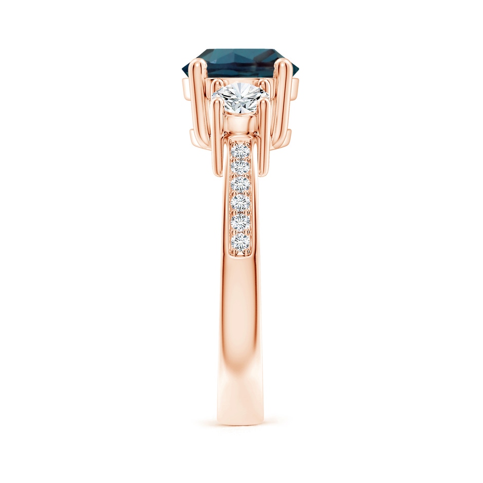 8mm Labgrown Classic Three Stone Lab-Grown Alexandrite and Diamond Ring in Rose Gold side 299