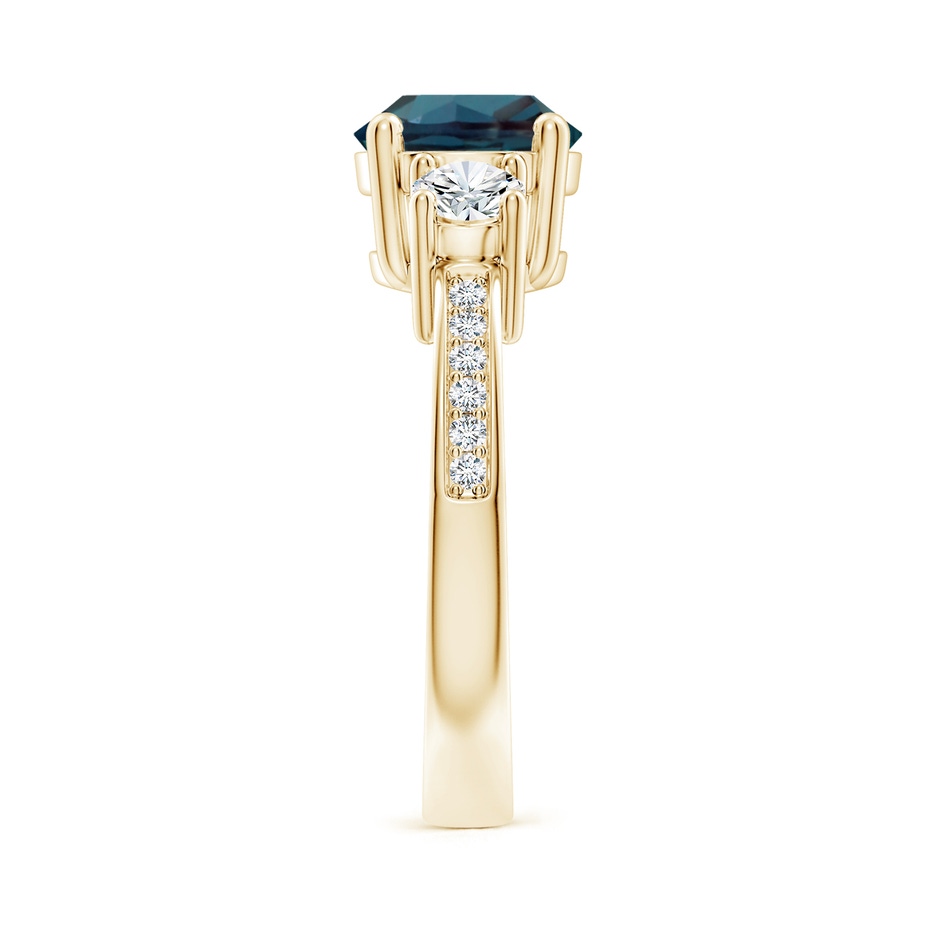 8mm Labgrown Classic Three Stone Lab-Grown Alexandrite and Diamond Ring in Yellow Gold side 299