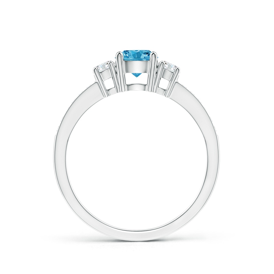 5mm Labgrown Classic Three Stone Lab-Grown Fancy Intense Blue and White Diamond Ring in P950 Platinum side 199
