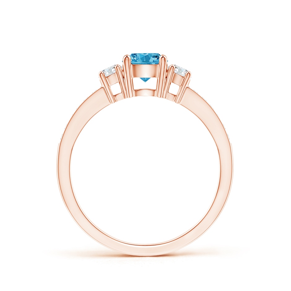 5mm Labgrown Classic Three Stone Lab-Grown Fancy Intense Blue and White Diamond Ring in Rose Gold side 199