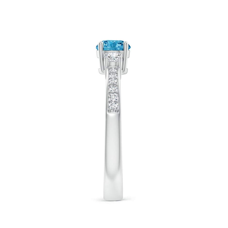 5mm Labgrown Classic Three Stone Lab-Grown Fancy Intense Blue and White Diamond Ring in S999 Silver side 299