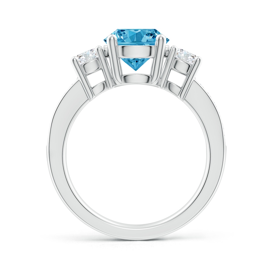 8mm Labgrown Classic Three Stone Lab-Grown Fancy Intense Blue and White Diamond Ring in P950 Platinum side 199