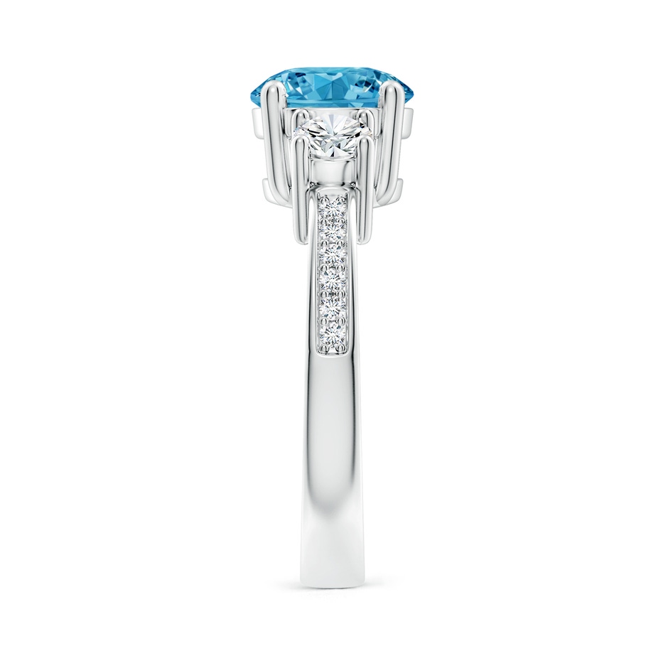 8mm Labgrown Classic Three Stone Lab-Grown Fancy Intense Blue and White Diamond Ring in P950 Platinum side 299