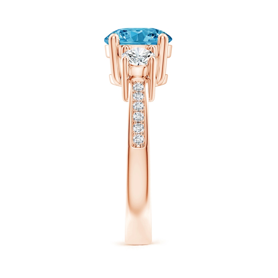 8mm Labgrown Classic Three Stone Lab-Grown Fancy Intense Blue and White Diamond Ring in Rose Gold side 299