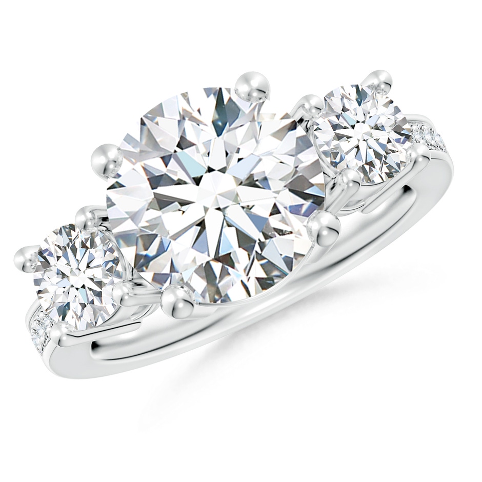 10.1mm FGVS Lab-Grown Classic Three Stone Diamond Ring in White Gold 