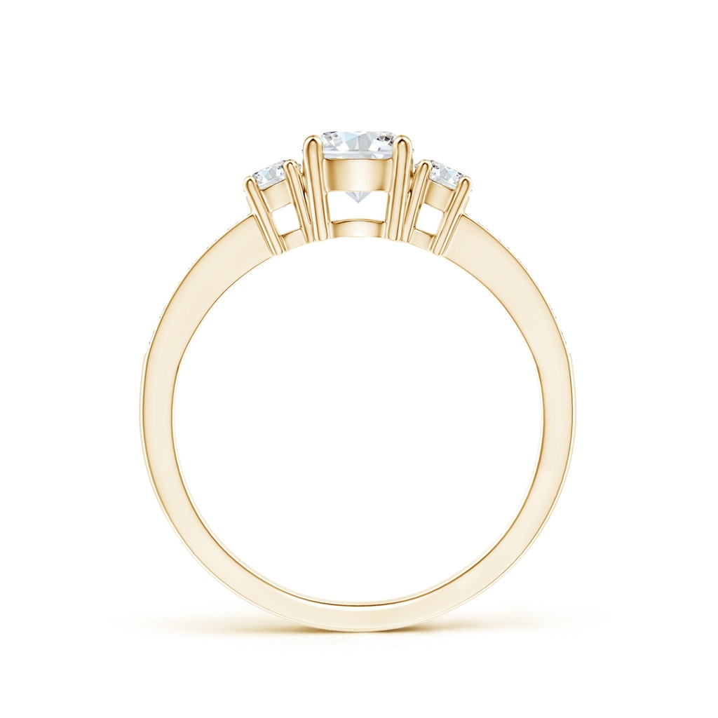 5mm FGVS Lab-Grown Classic Three Stone Diamond Ring in Yellow Gold Side 199