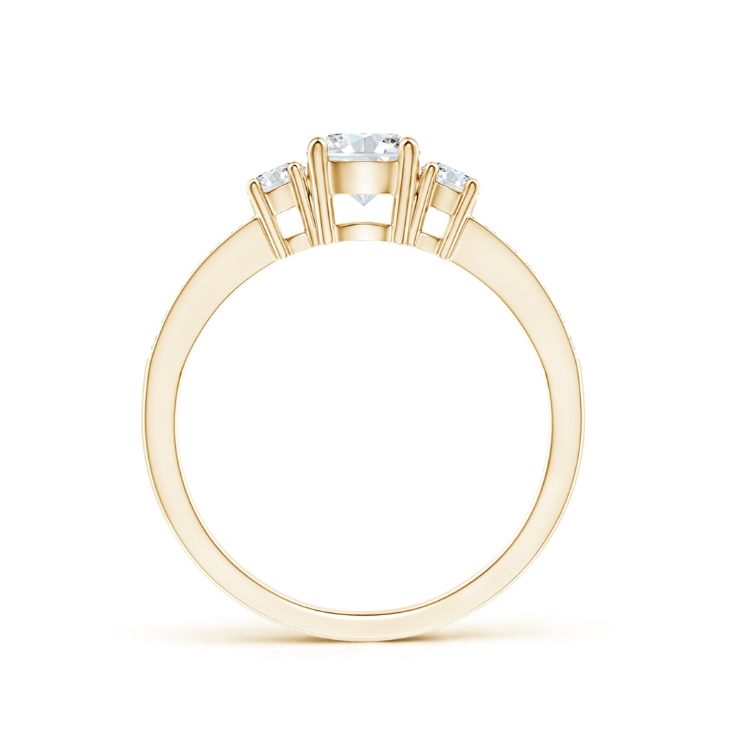 5mm FGVS Lab-Grown Classic Three Stone Diamond Ring in Yellow Gold - side 199