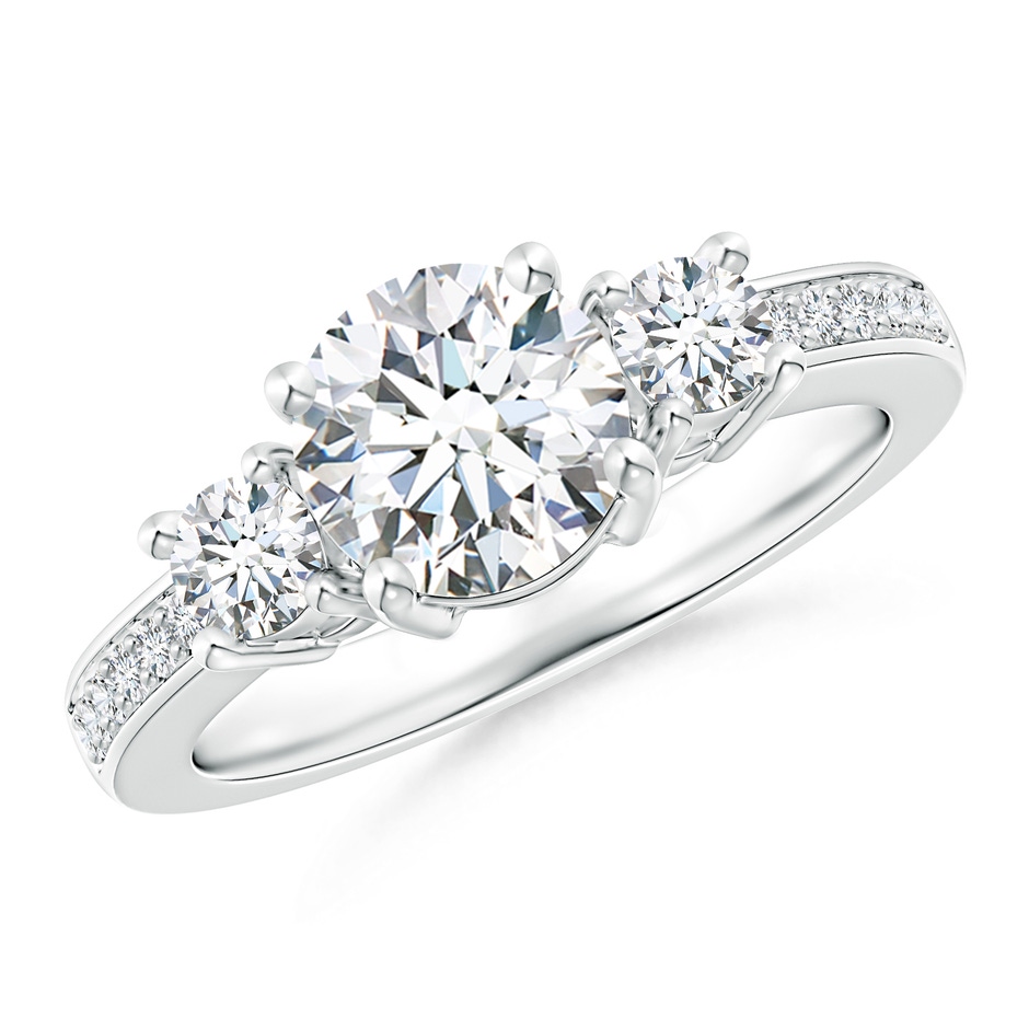 7mm FGVS Lab-Grown Classic Three Stone Diamond Ring in 10K White Gold 