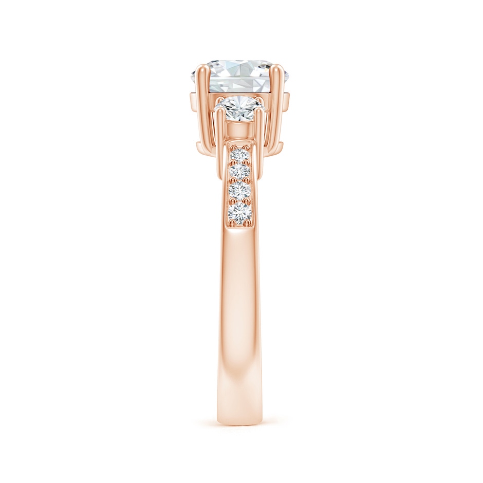 7mm FGVS Lab-Grown Classic Three Stone Diamond Ring in Rose Gold side 299