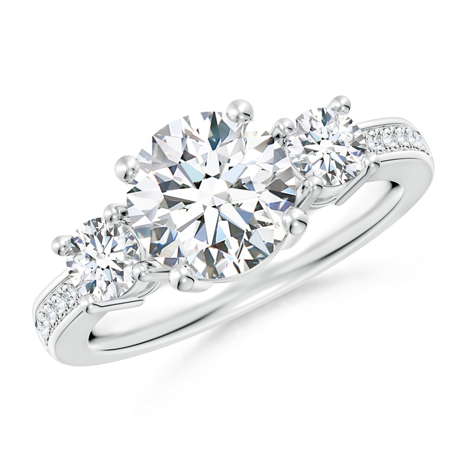 8mm FGVS Lab-Grown Classic Three Stone Diamond Ring in P950 Platinum 