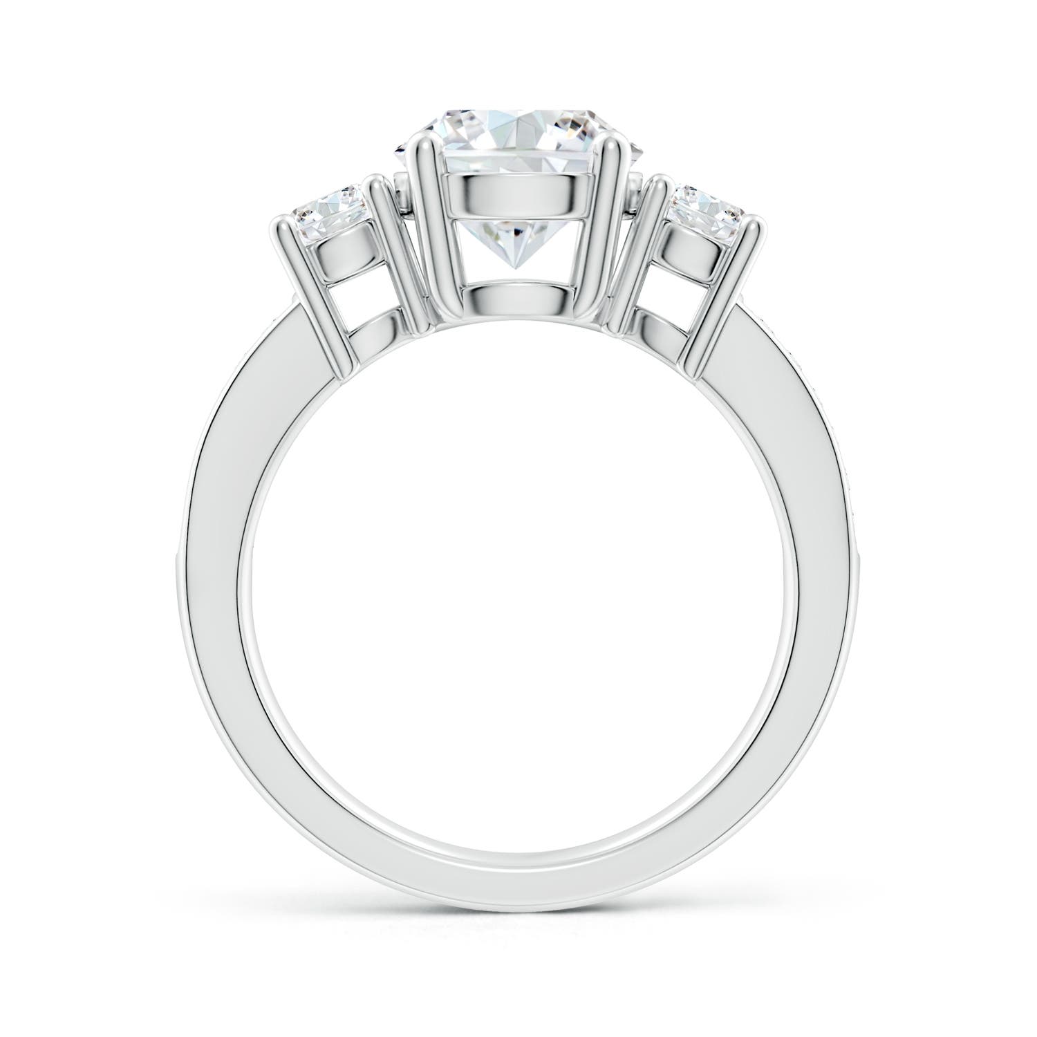 8mm FGVS Lab-Grown Classic Three Stone Diamond Ring in White Gold