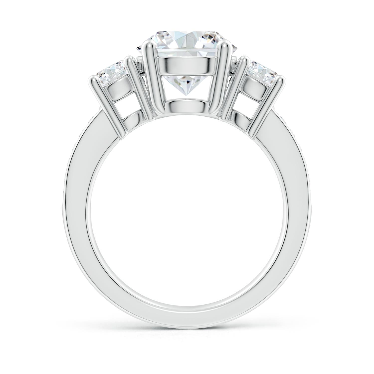 9.2mm FGVS Lab-Grown Classic Three Stone Diamond Ring in White Gold