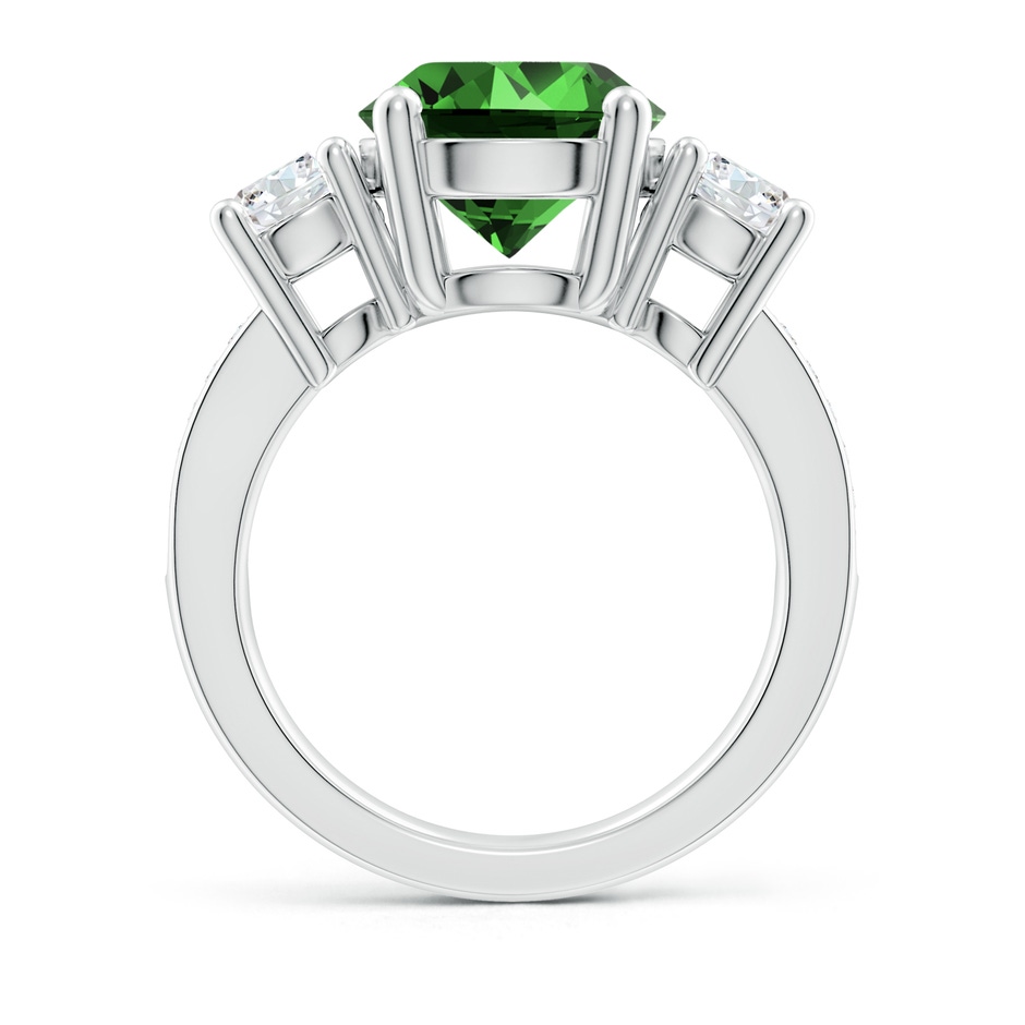 10mm Labgrown Lab-Grown Classic Three Stone Emerald and Lab Diamond Ring in P950 Platinum side 199