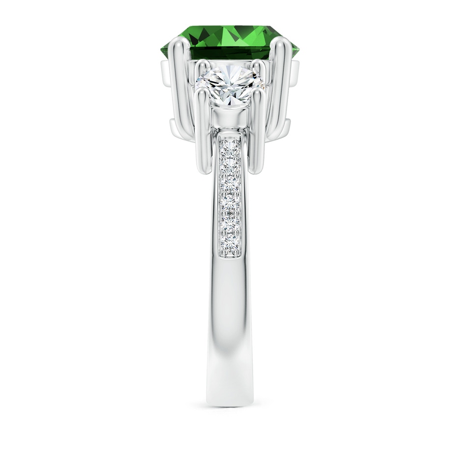 10mm Labgrown Lab-Grown Classic Three Stone Emerald and Lab Diamond Ring in P950 Platinum side 299
