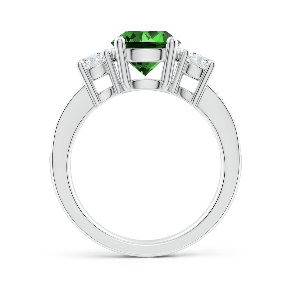 8mm Labgrown Lab-Grown Classic Three Stone Emerald and Lab Diamond Ring in P950 Platinum side 199