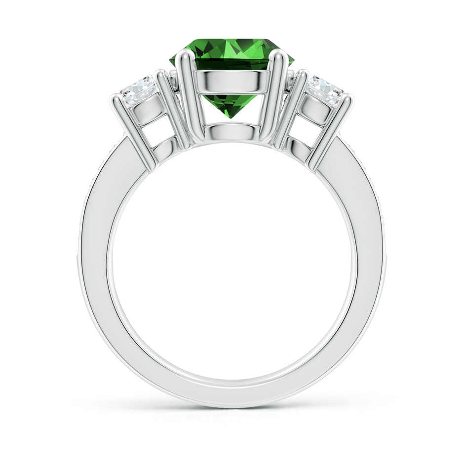 9mm Labgrown Lab-Grown Classic Three Stone Emerald and Lab Diamond Ring in 18K White Gold side 199