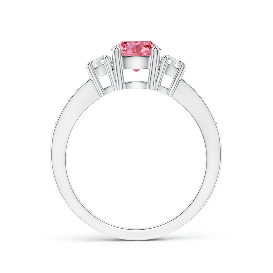 6mm Labgrown Classic Three Stone Lab-Grown Fancy Intense Pink and White Diamond Ring in White Gold side 199