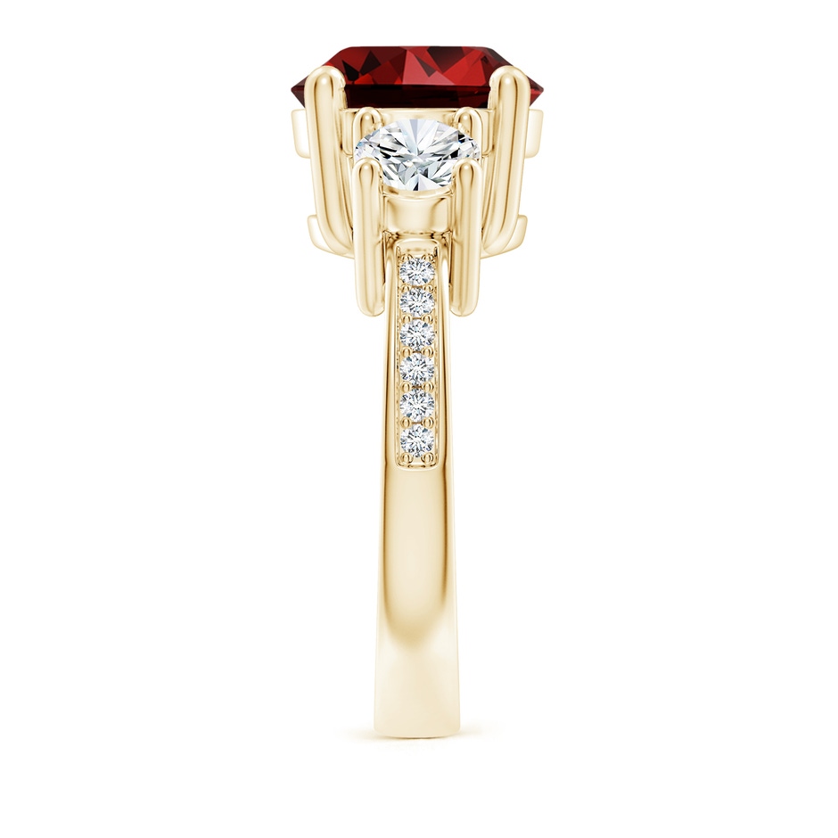 10mm Labgrown Lab-Grown Classic Three Stone Ruby and Diamond Ring in Yellow Gold side 299