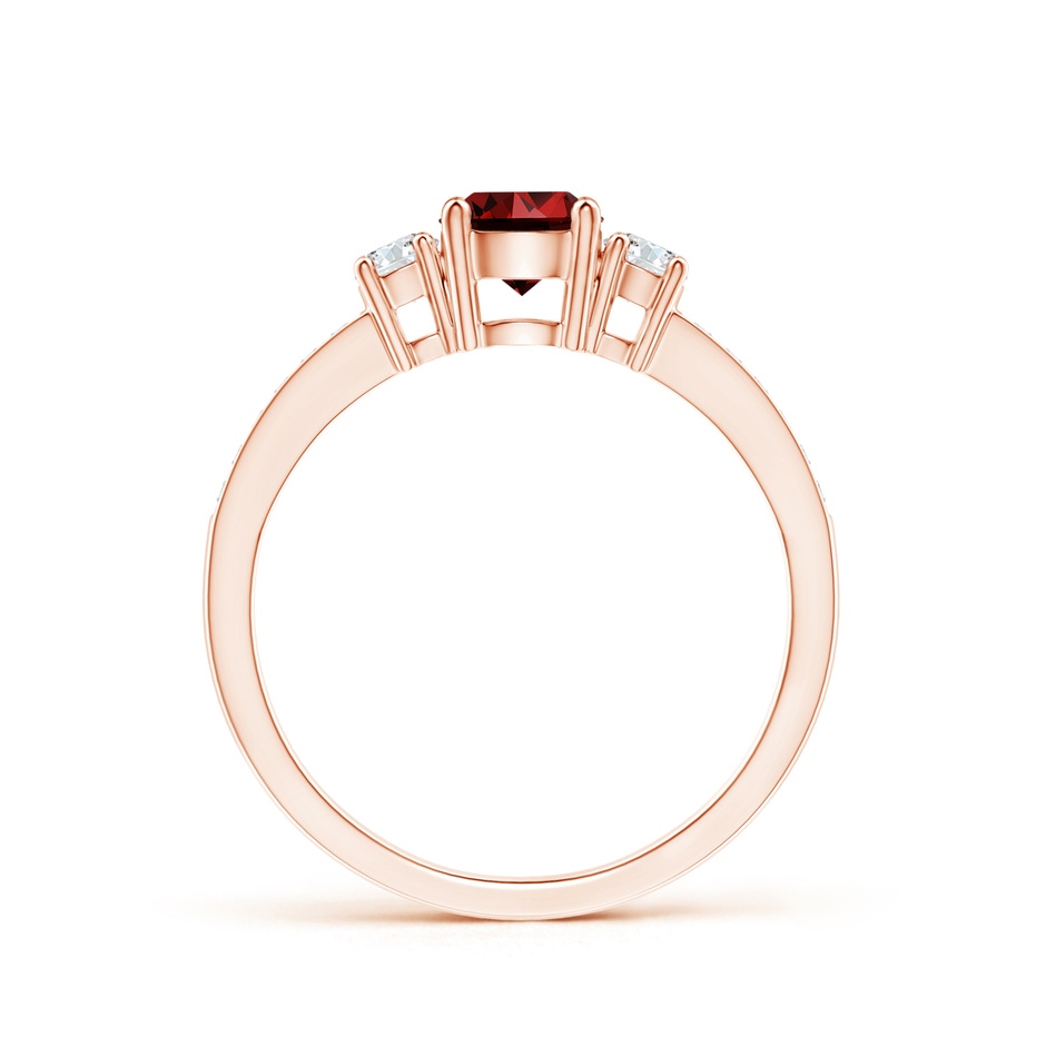 5mm Labgrown Lab-Grown Classic Three Stone Ruby and Diamond Ring in Rose Gold side 199