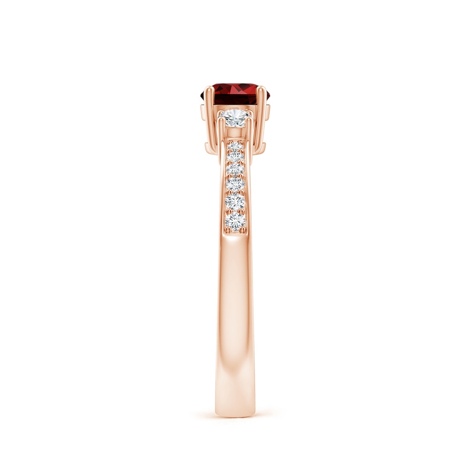 5mm Labgrown Lab-Grown Classic Three Stone Ruby and Diamond Ring in Rose Gold side 299