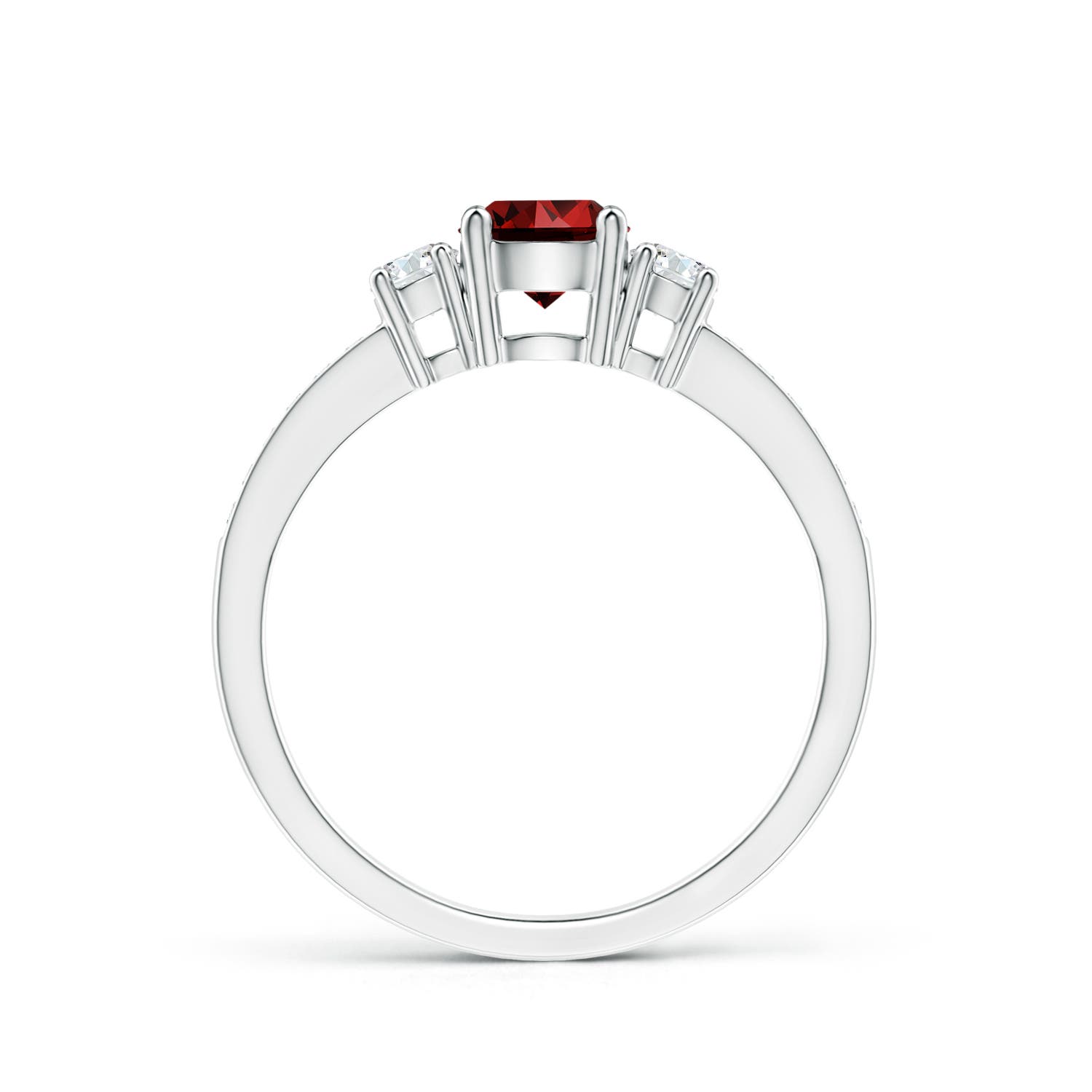 Premium - Lab-Grown Ruby / 0.81 CT / 14 KT White Gold