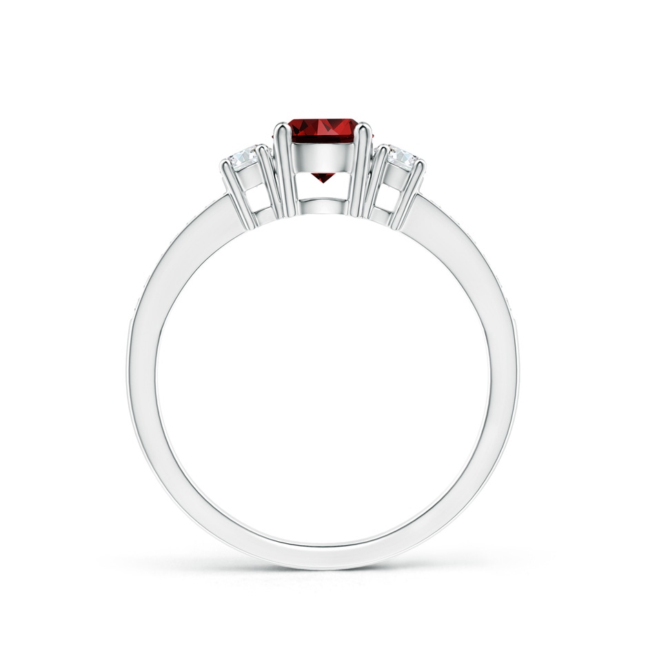 5mm Labgrown Lab-Grown Classic Three Stone Ruby and Diamond Ring in White Gold side 199