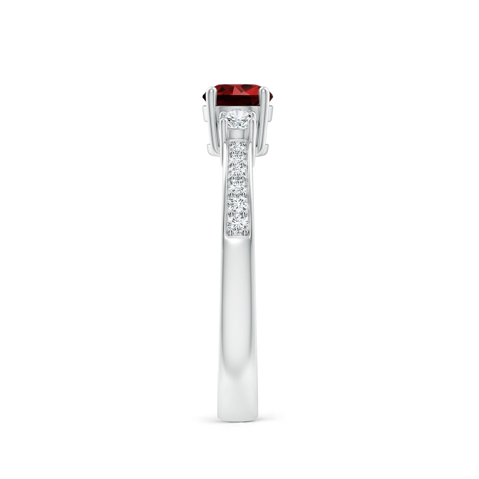 5mm Labgrown Lab-Grown Classic Three Stone Ruby and Diamond Ring in White Gold side 299