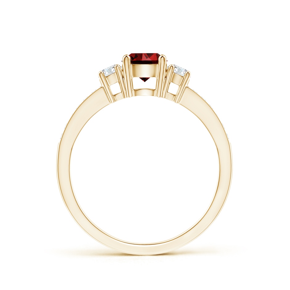 5mm Labgrown Lab-Grown Classic Three Stone Ruby and Diamond Ring in Yellow Gold side 199
