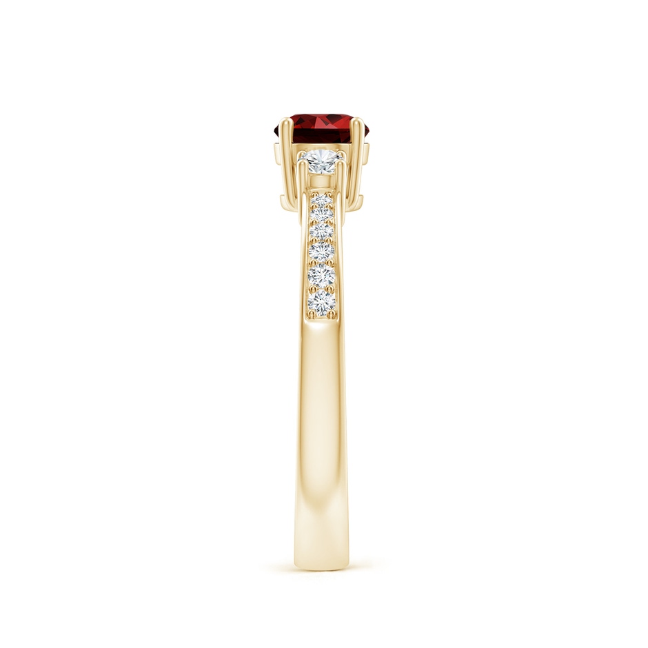 5mm Labgrown Lab-Grown Classic Three Stone Ruby and Diamond Ring in Yellow Gold side 299
