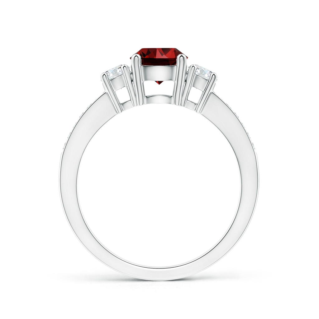 6mm Labgrown Lab-Grown Classic Three Stone Ruby and Diamond Ring in 10K White Gold Side 199