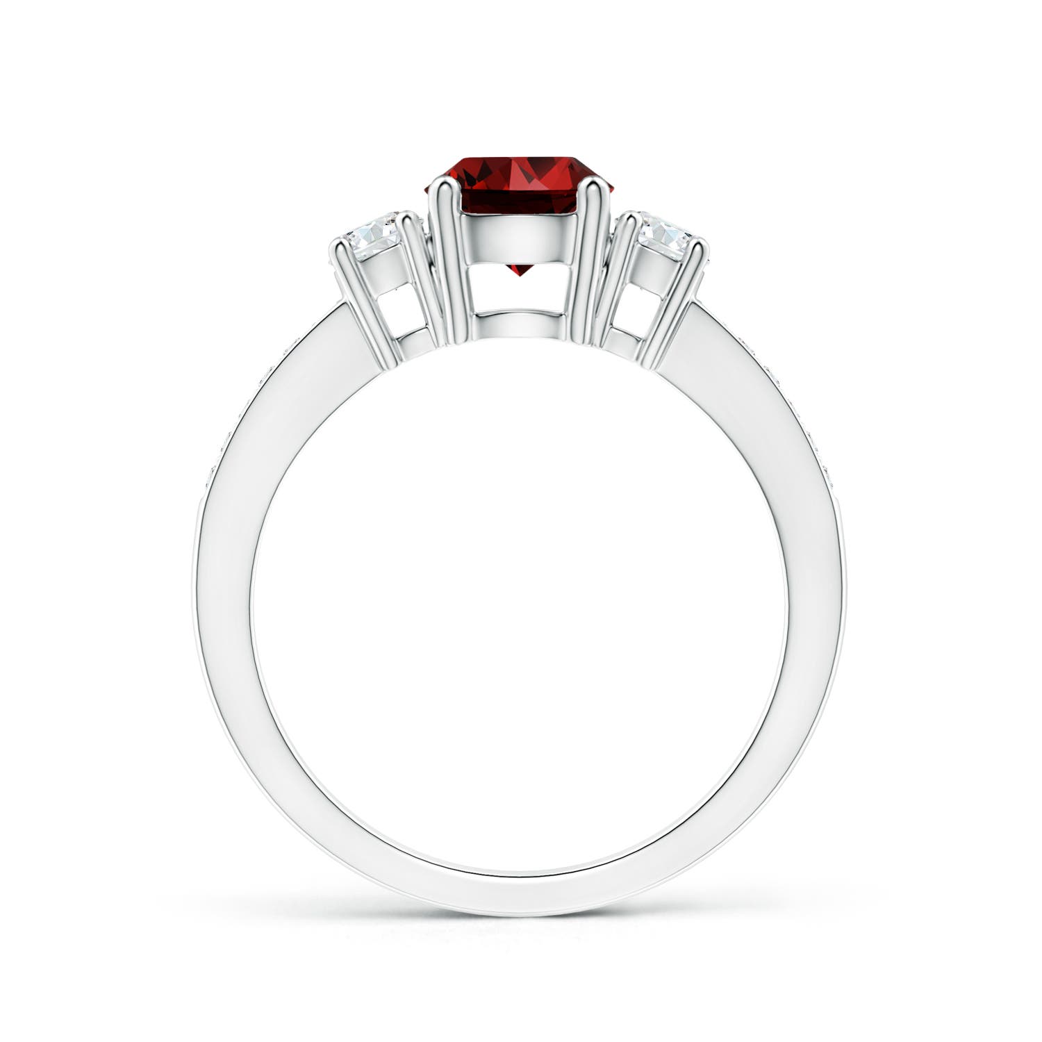 Premium - Lab-Grown Ruby / 1.31 CT / 14 KT White Gold