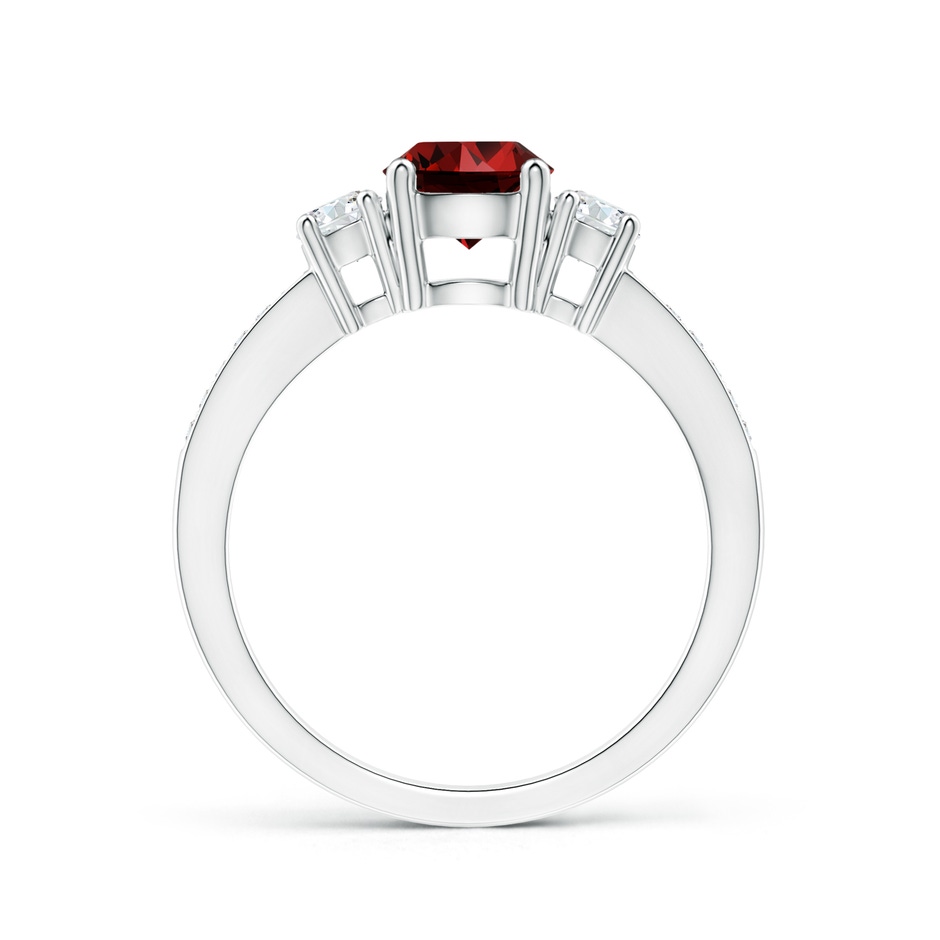 6mm Labgrown Lab-Grown Classic Three Stone Ruby and Diamond Ring in White Gold side 199
