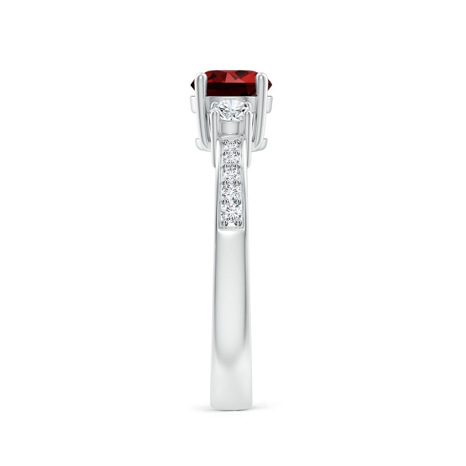 6mm Labgrown Lab-Grown Classic Three Stone Ruby and Diamond Ring in White Gold side 299